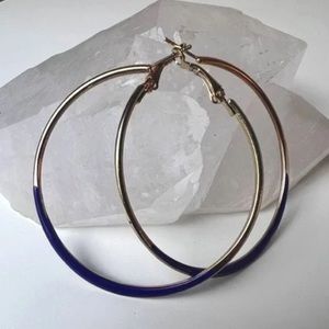 Purple Gold Fashion Hoop Earrings